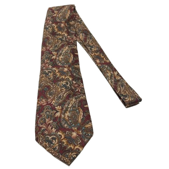 Frame Burgundy Paisley Men's Classic Tie - Picture 1 of 7